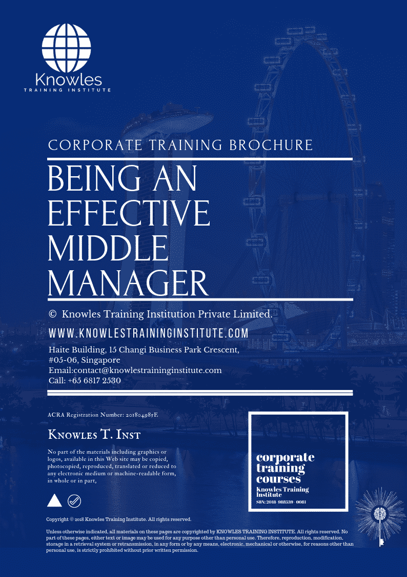 Being an Effective Middle Manager Training Course in Poland Brochure