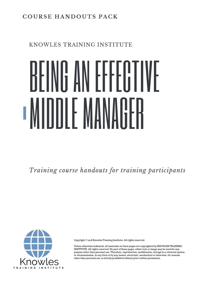 Being an Effective Middle Manager Training Course in Poland Handouts