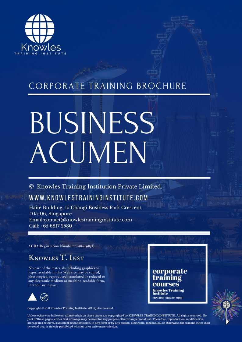 Business Acumen Training Course in Poland Brochure