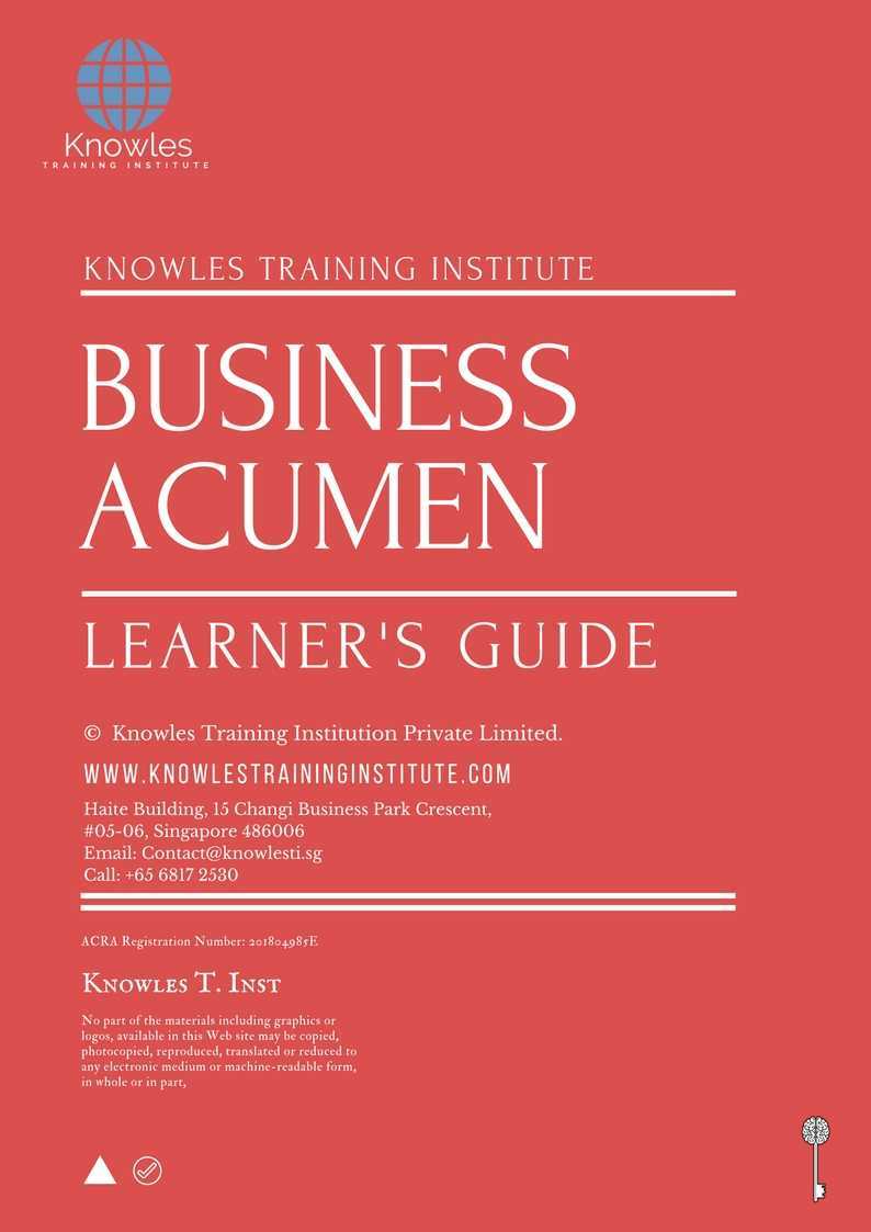 Business Acumen Training Course in Poland Learner_s Guide