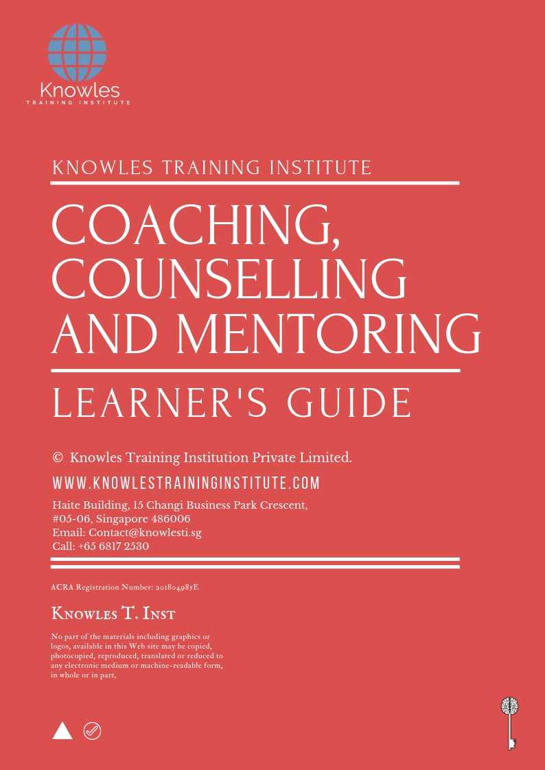 Coaching, Counselling And Mentoring Course in Poland Learner’s Guide