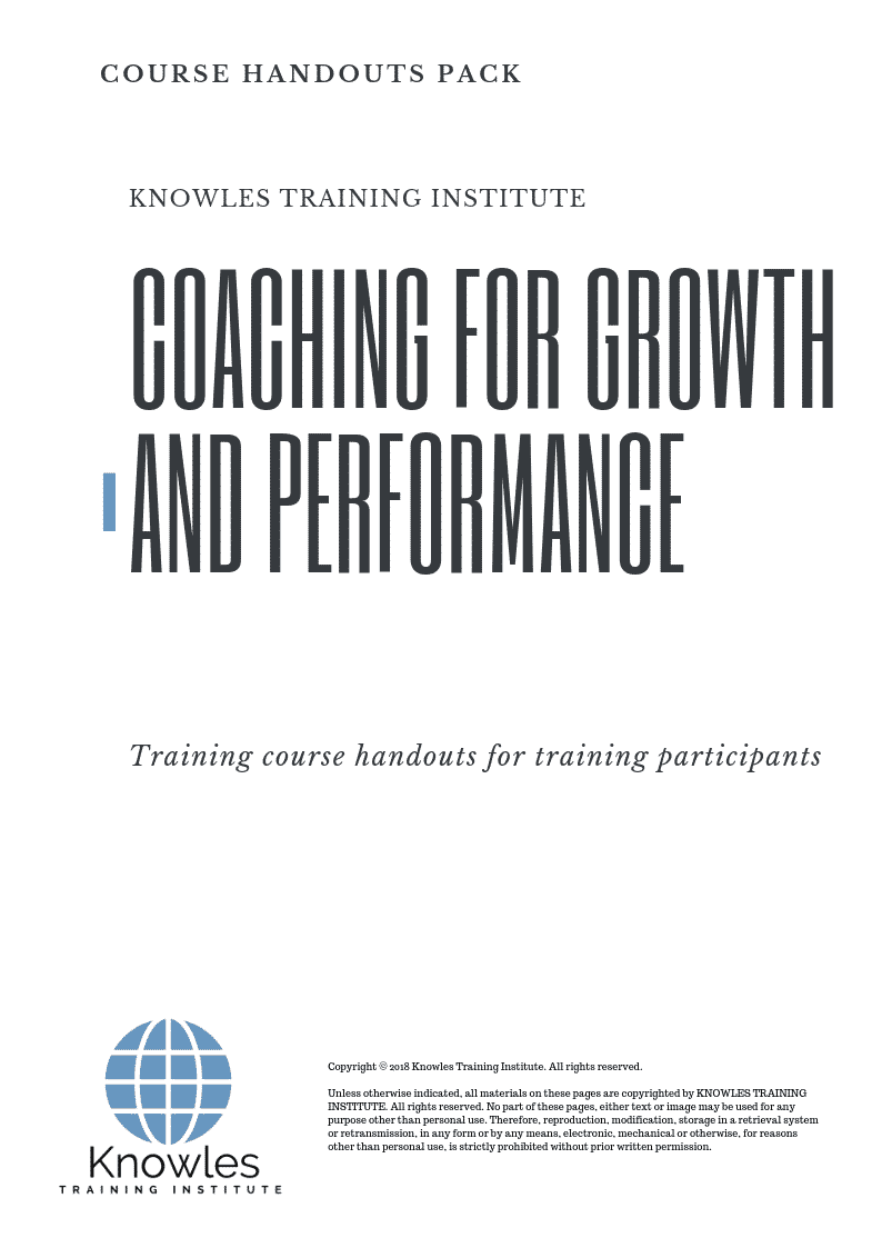 Coaching For Growth And Performance Course in Poland Handouts