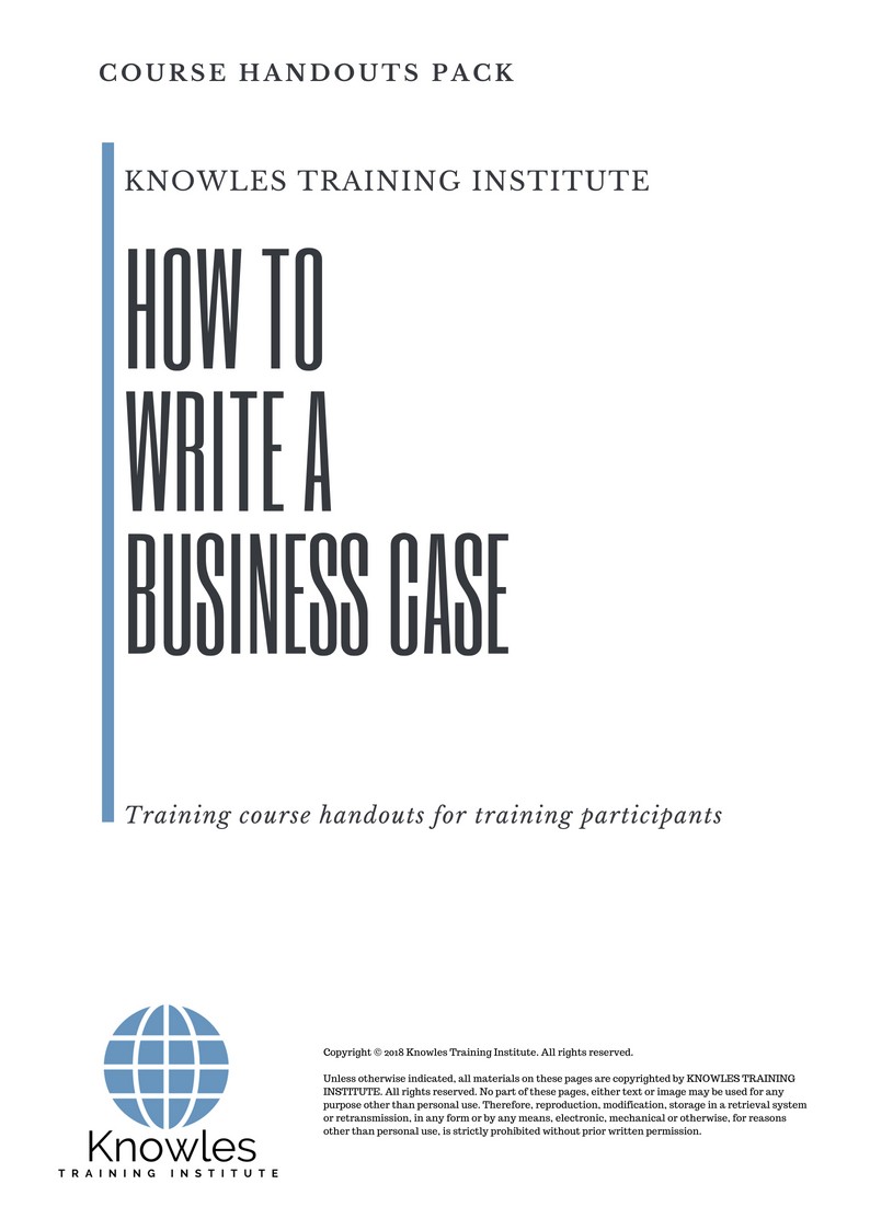 Course Handouts For How To Write A Business Case Course in Poland