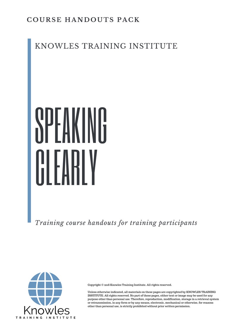 Course Handouts For Speaking Clearly Course in Poland