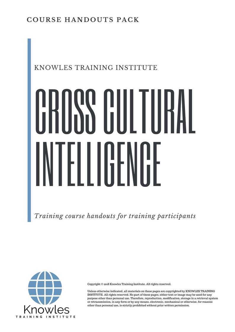 Cross Cultural Intelligence Training Course in Poland Handouts