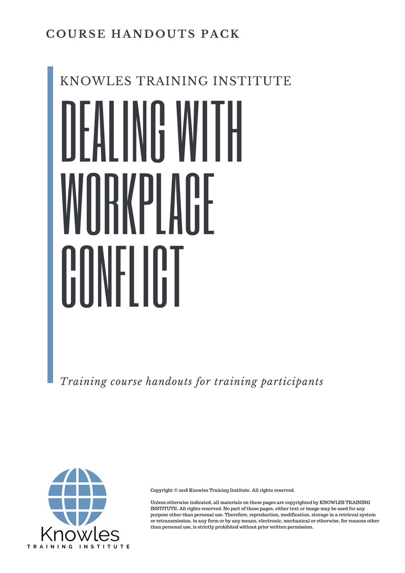 Dealing With Workplace Conflict Course in Poland Handouts