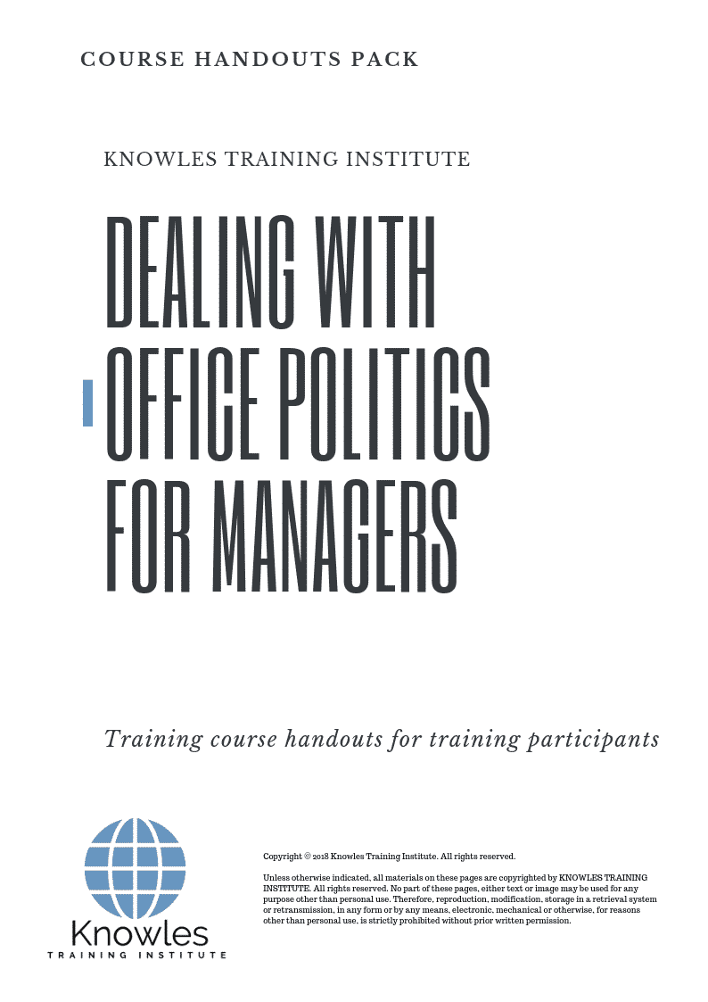 Dealing with Office Politics for Managers Training Course in Poland Handouts