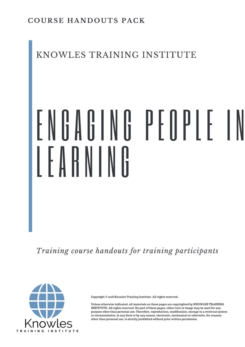 Engaging People In Learning Course in Poland Handouts
