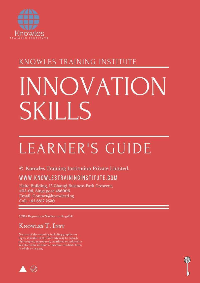 Innovation Skills Training Course in Poland Learner_s Guide