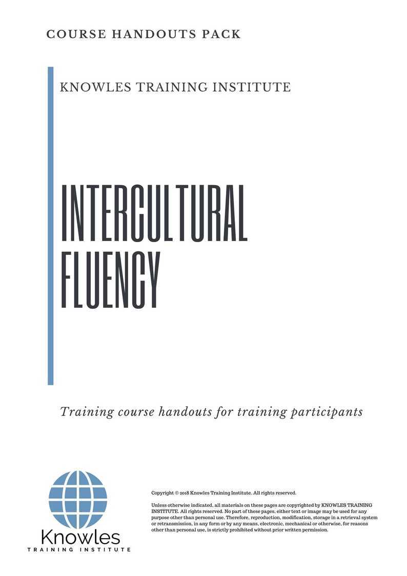 Intercultural Fluency Training Course in Poland Handouts