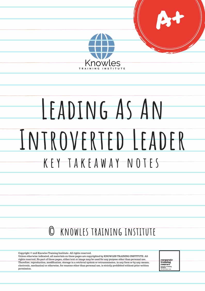 Leading As An Introverted Leader Training Course in Poland Handouts