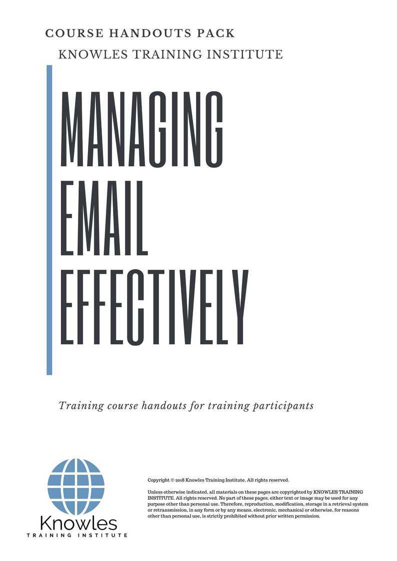Managing Email Effectively Training Course in Poland Handouts