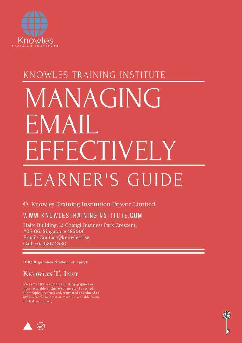 Managing Email Effectively Training Course in Poland Learner_s Guide
