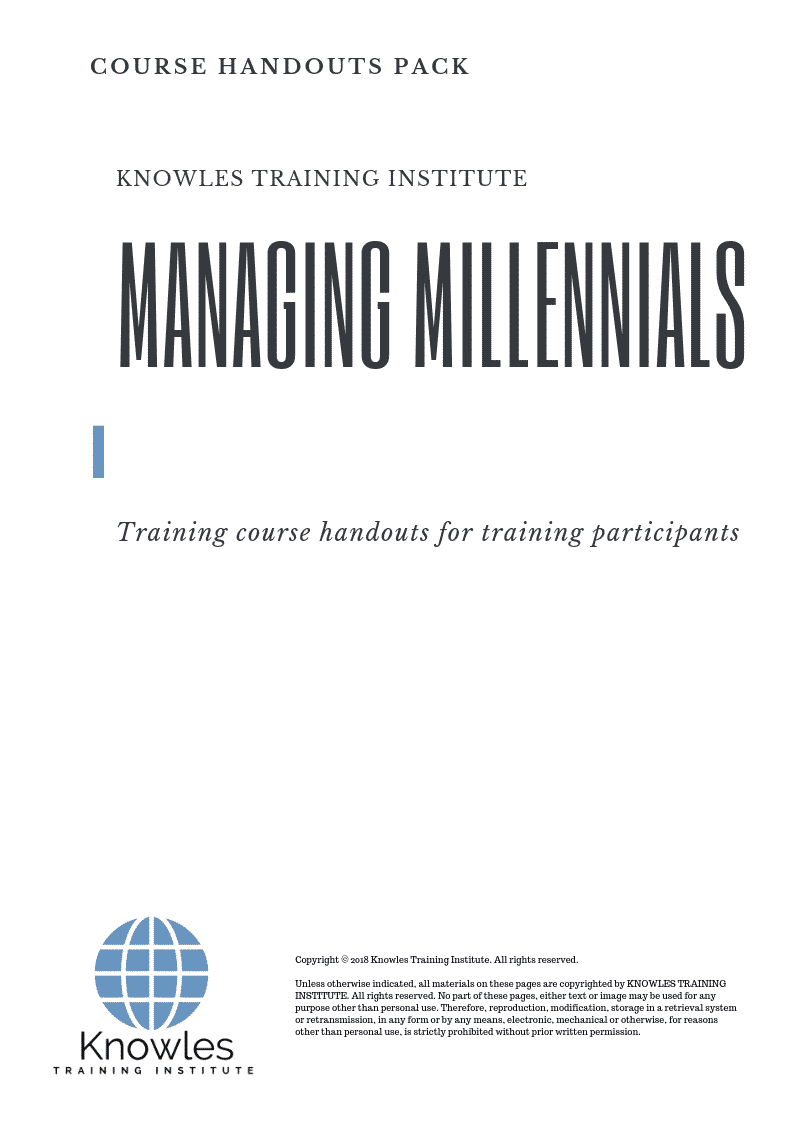 Managing Millennials Course in Poland Handouts