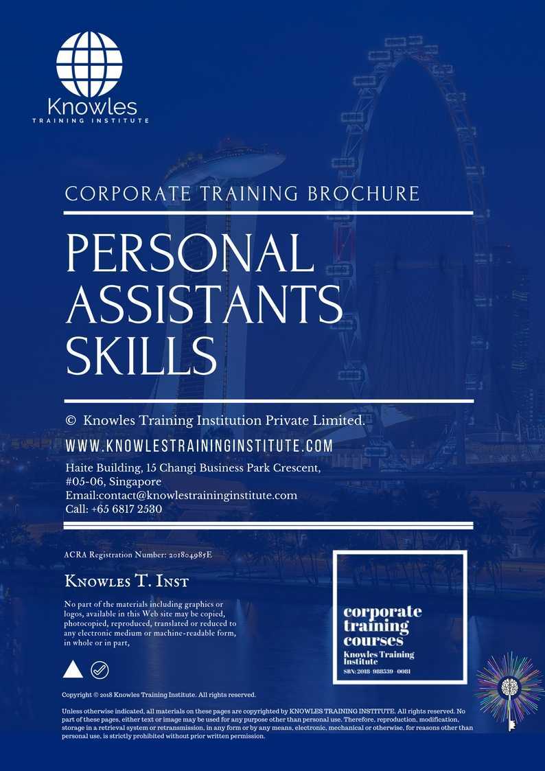 Personal Assistants Skills Training Course in Poland Brochure