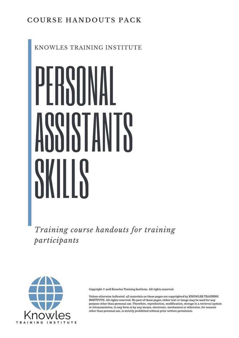 Personal Assistants Skills Training Course in Poland Handouts