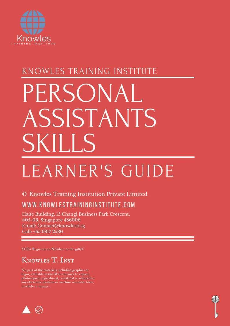 Personal Assistants Skills Training Course in Poland Learner_s Guide