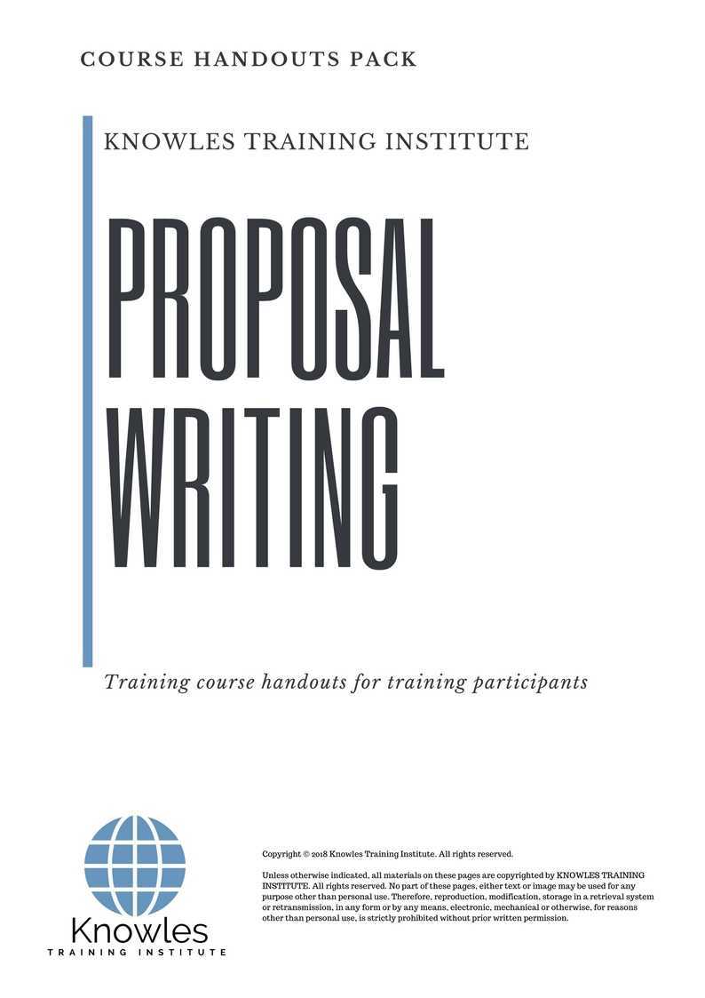 Proposal Writing Training Course in Poland Handouts
