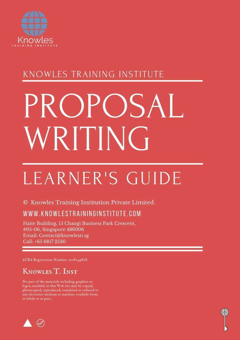 Proposal Writing Training Course in Poland Learner_s Guide