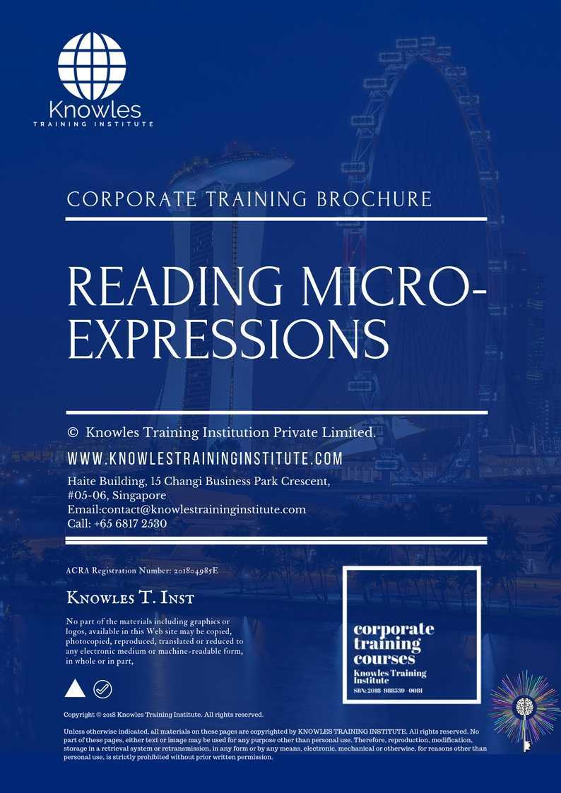 Reading Micro-Expressions Training Course in Poland Brochure
