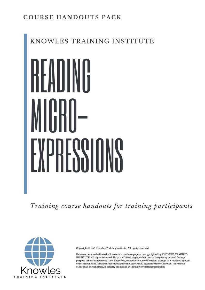 Reading Micro-Expressions Training Course in Poland Handouts