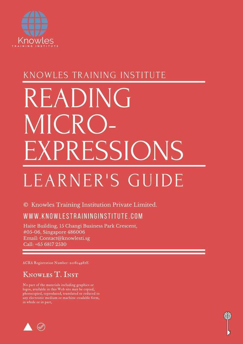 Reading Micro-Expressions Training Course in Poland Learner_s Guide
