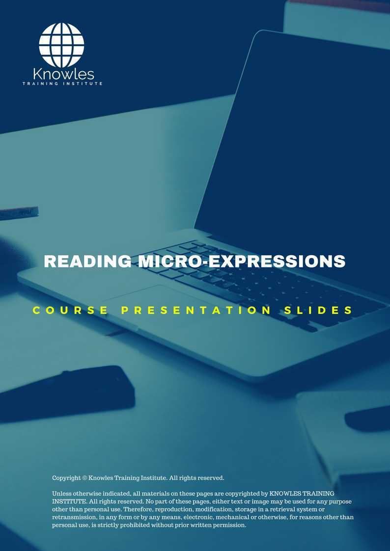 Reading Micro-Expressions Training Course in Poland Presentation Slides