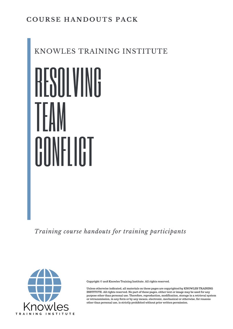 Resolving Team Conflict Course in Poland Handouts