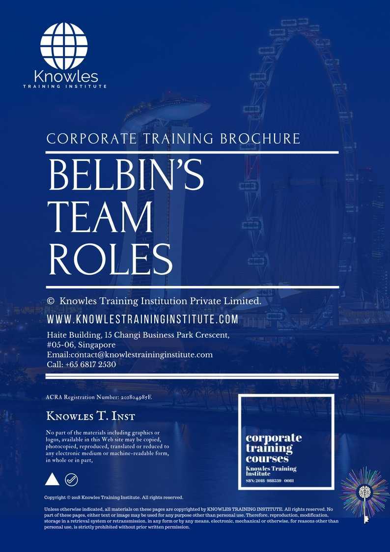 Belbin’S Team Roles Training Course in Poland Brochure