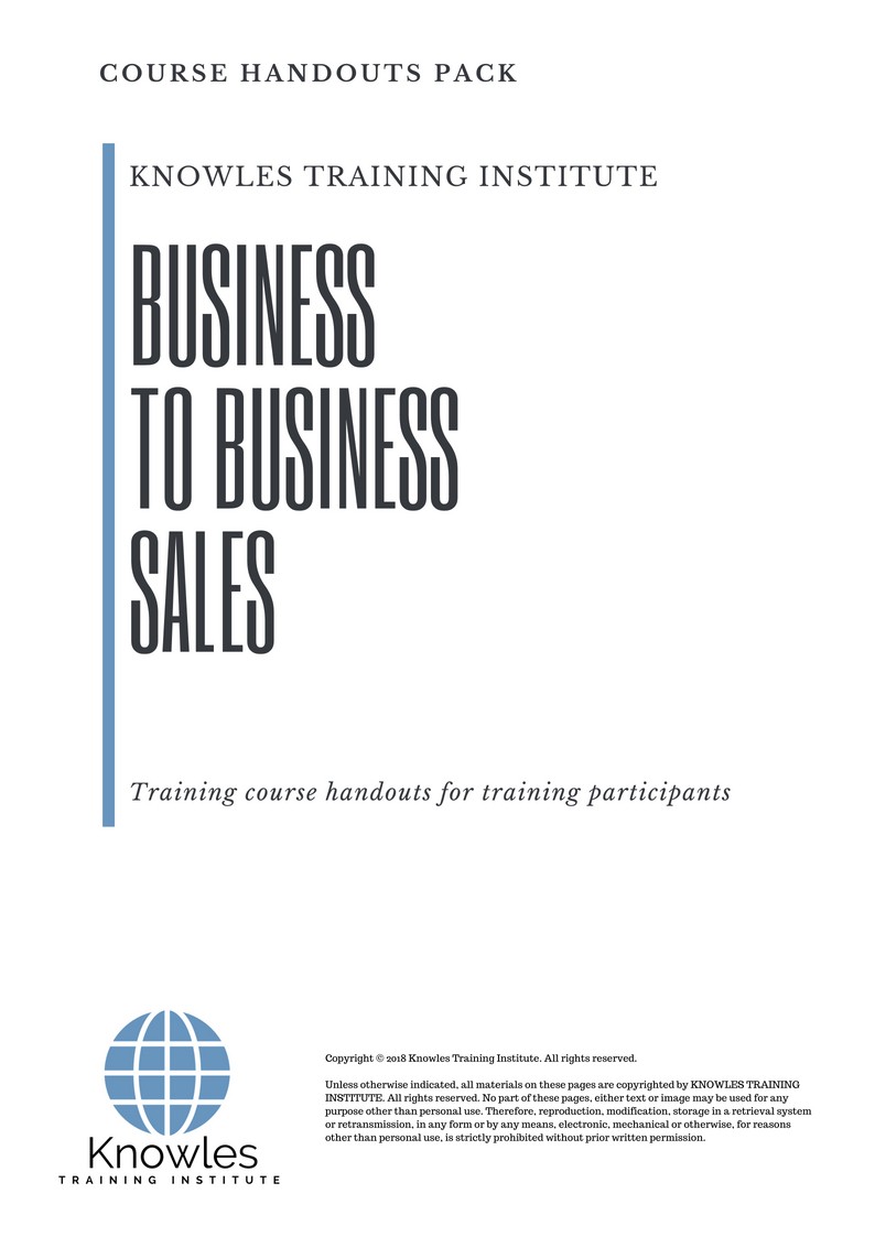 Business To Business Sales Course in Poland Handouts