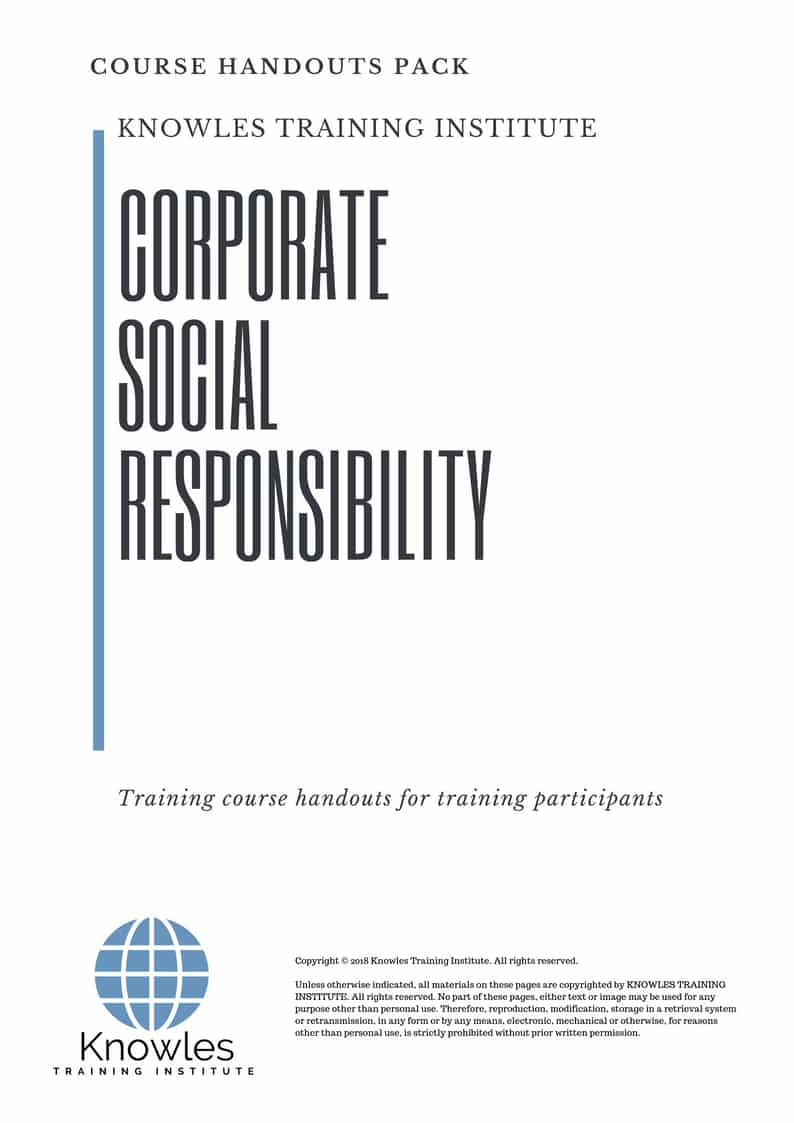 Corporate Social Responsibility Training Course in Poland Handouts