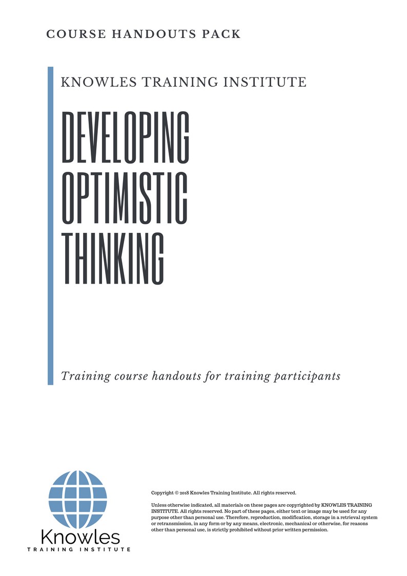 Course Handouts For Developing Optimistic Thinking Course in Poland