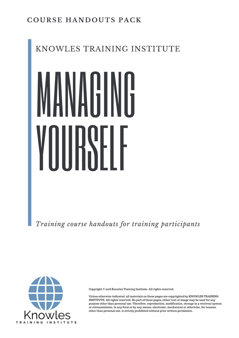 Course Handouts For Managing Yourself Training Course in Poland