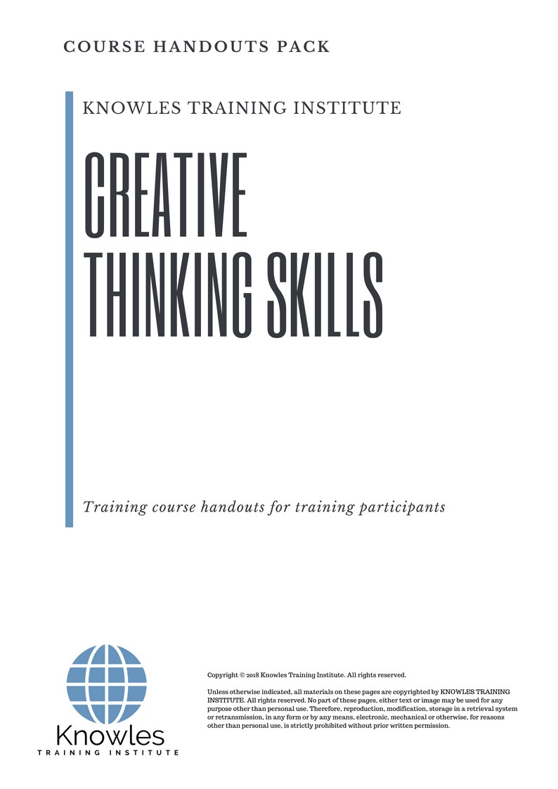 Creative Thinking Skills Course in Poland Handouts
