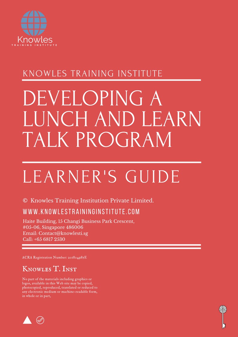 Developing A Lunch And Learn Talk Program Training Course in Poland Learner’s Guide
