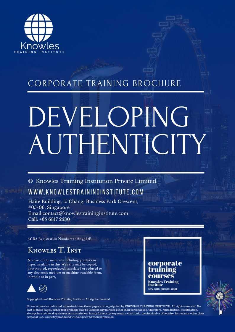 Developing Authnticity Training Course in Poland Brochure