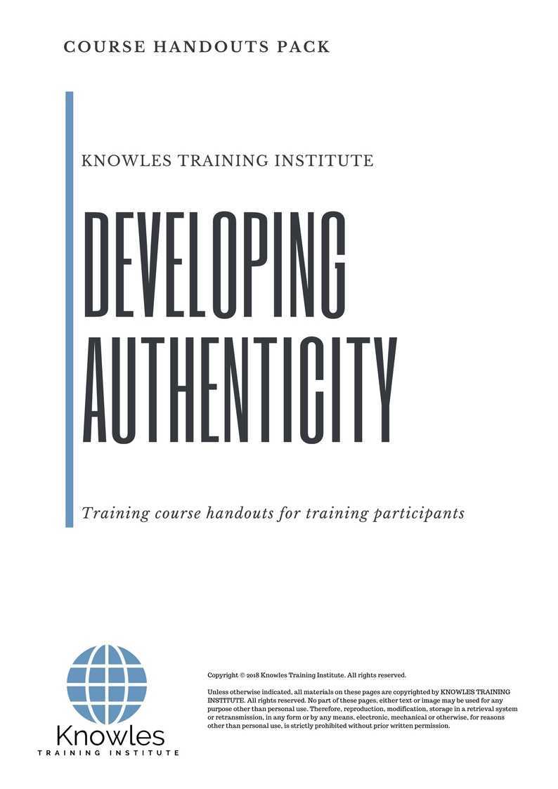 Developing Authnticity Training Course in Poland Handouts