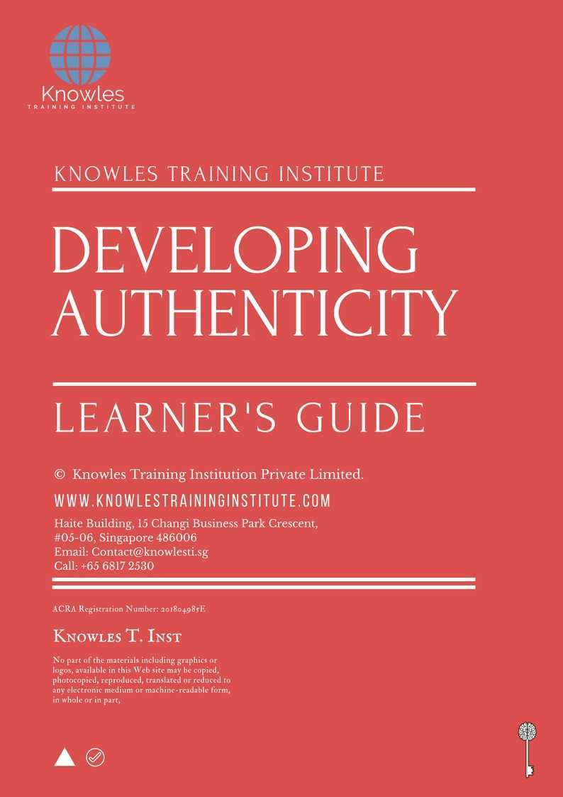 Developing Authnticity Training Course in Poland Learner’s Guide