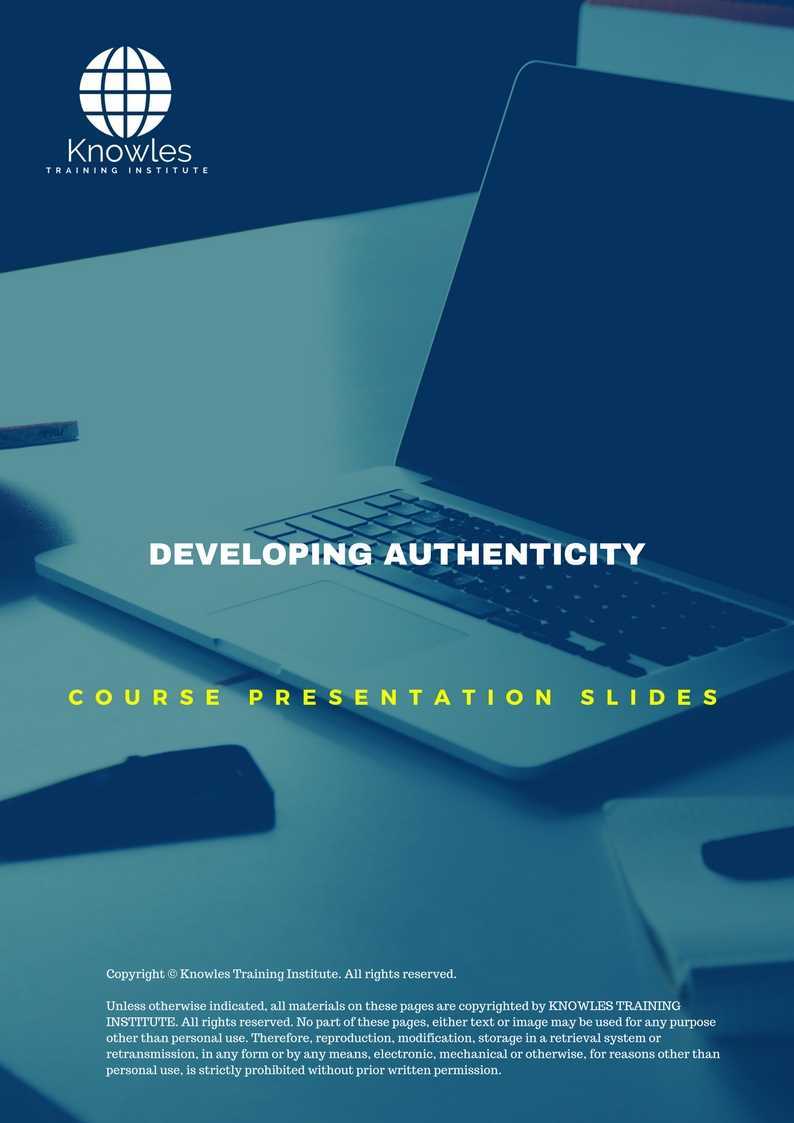 Developing Authnticity Training Course in Poland Presentation Slides