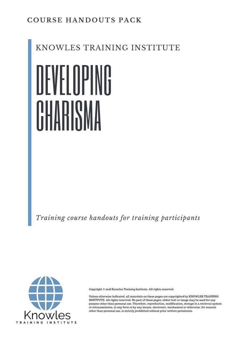 Developing Charisma Training Course in Poland Handouts