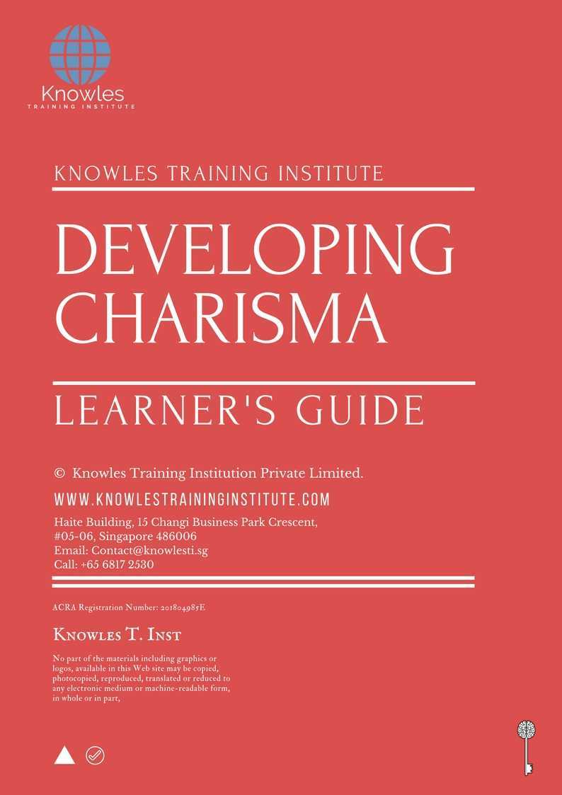 Developing Charisma Training Course in Poland Learner’s Guide