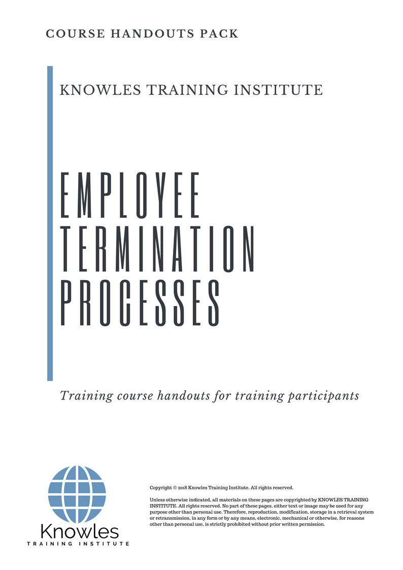 Employee Termination Processes Training Course in Poland Handouts