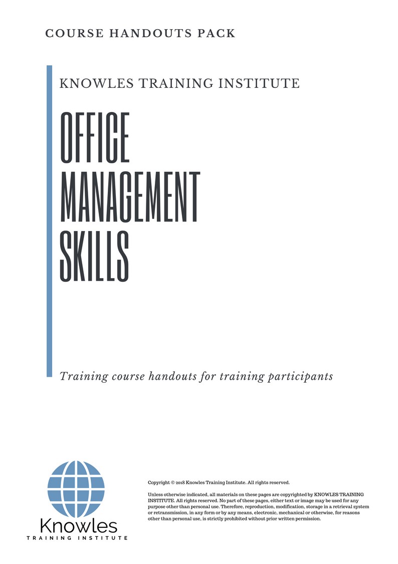 For Office Management Skills Training Course in Kenay Handouts