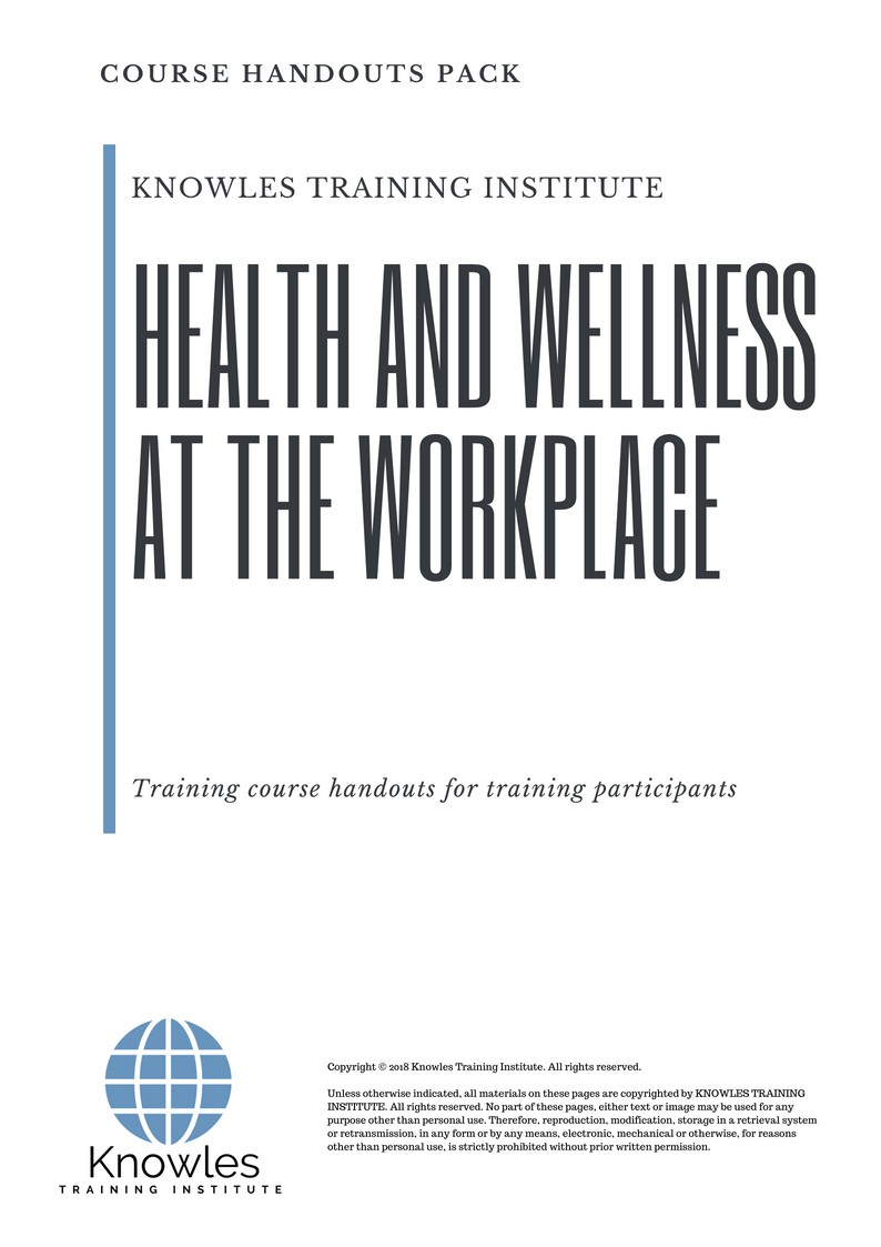 Health And Wellness At The Workplace Training Course in Poland Handouts