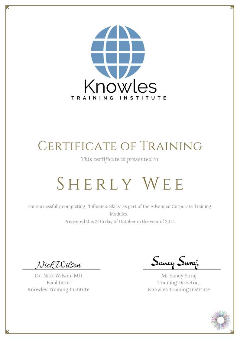 Influence Skills Course in Poland Certificate