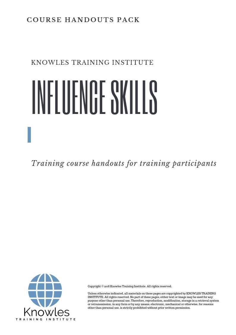 Influence Skills Course in Poland Handouts