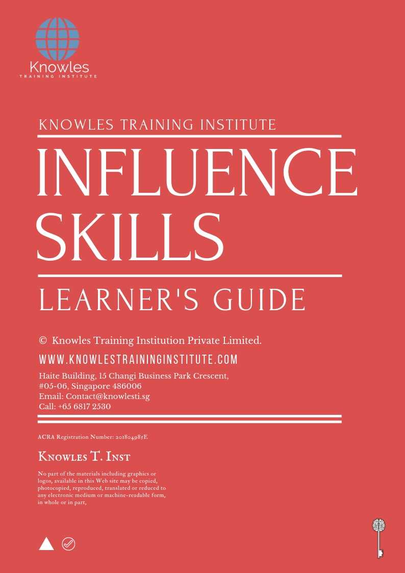 Influence Skills Training Course in Poland Learner’s Guide