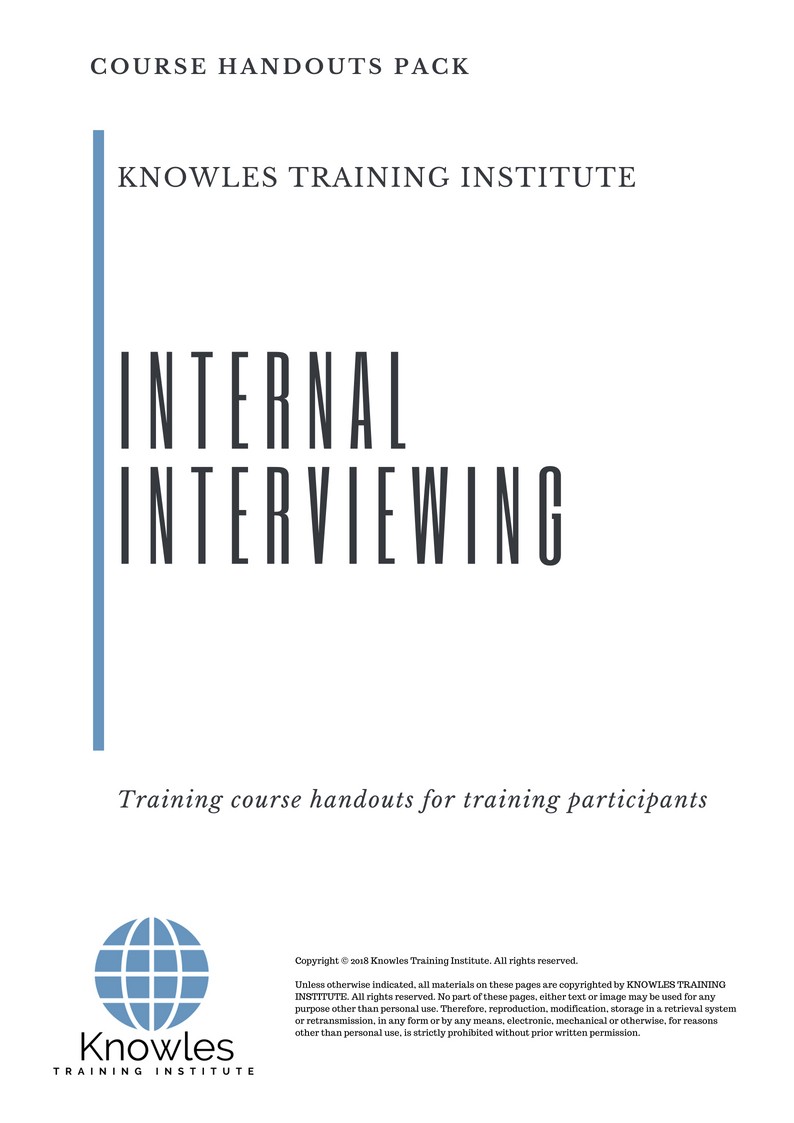 Internal Interviewing Training Course in Poland Handouts