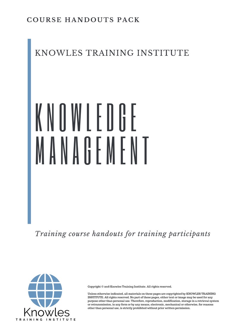 Knowledge Management Training Course in Poland Handouts