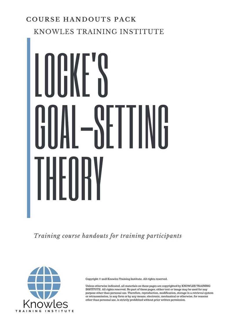 Locke’S Goal-Setting Theory Training Course in Philippiens Handouts
